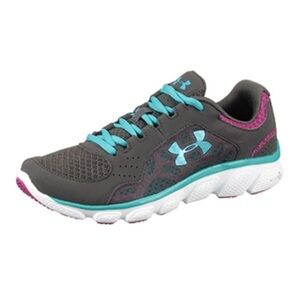 Under Armour Women's Micro G Assert IV Grey/Blue Running Shoes, Size 8
